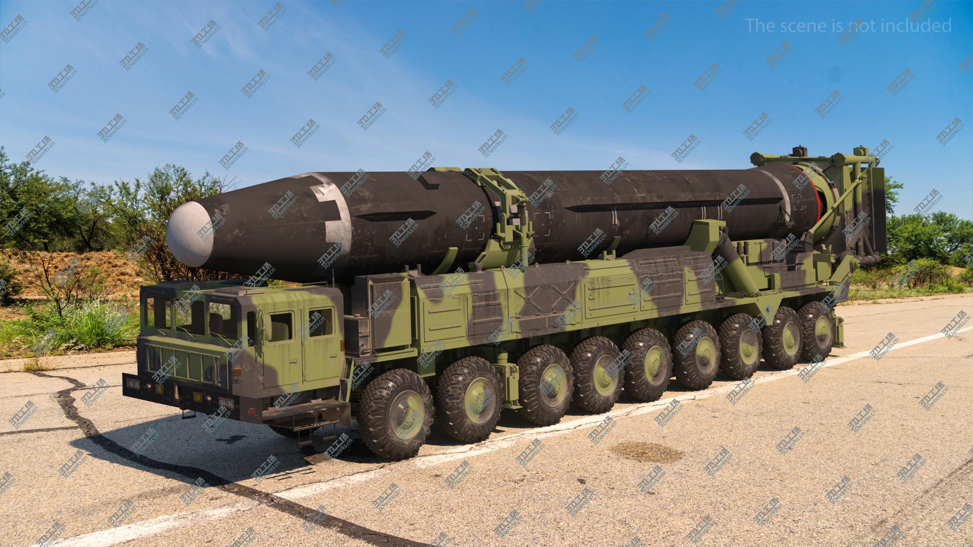 images/goods_img/202104093/Hwasong-15 Transporter Erector Vehicle with Intercontinental Ballistic Missile Dirty 3D model/1.jpg